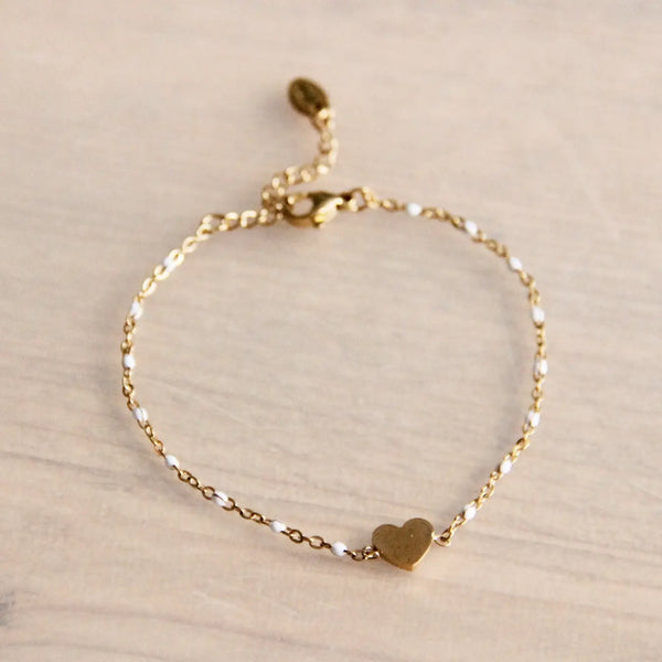 Heart Bracelet with White Accents