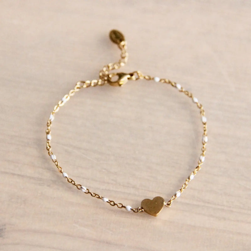 Heart Bracelet with White Accents