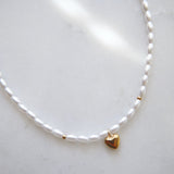 Pearl Necklace with Heart Charm