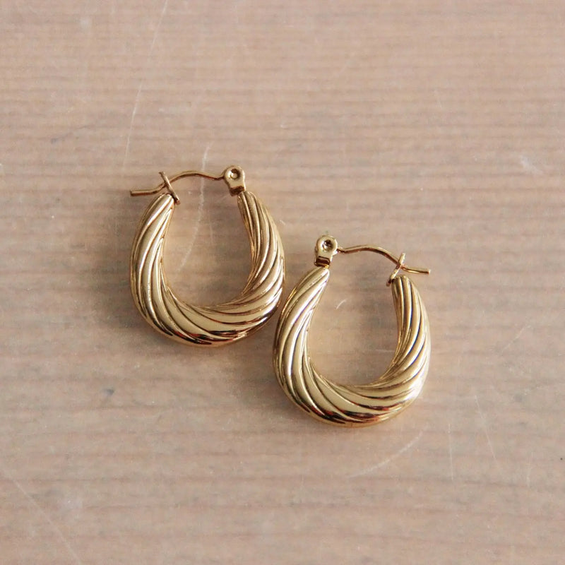 Oval Twist Hoops