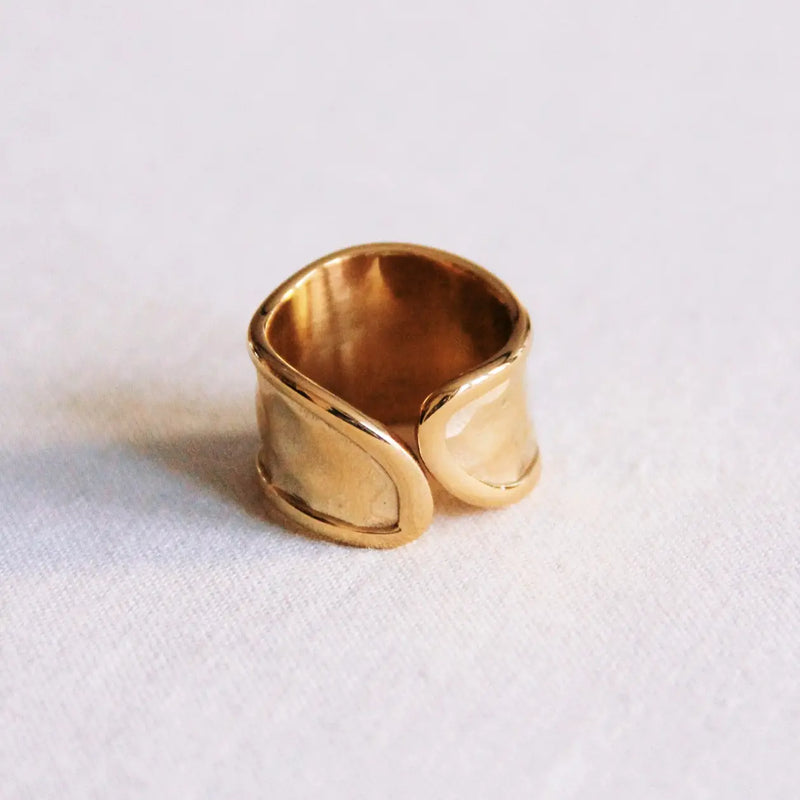 Abstract Hammered Ring