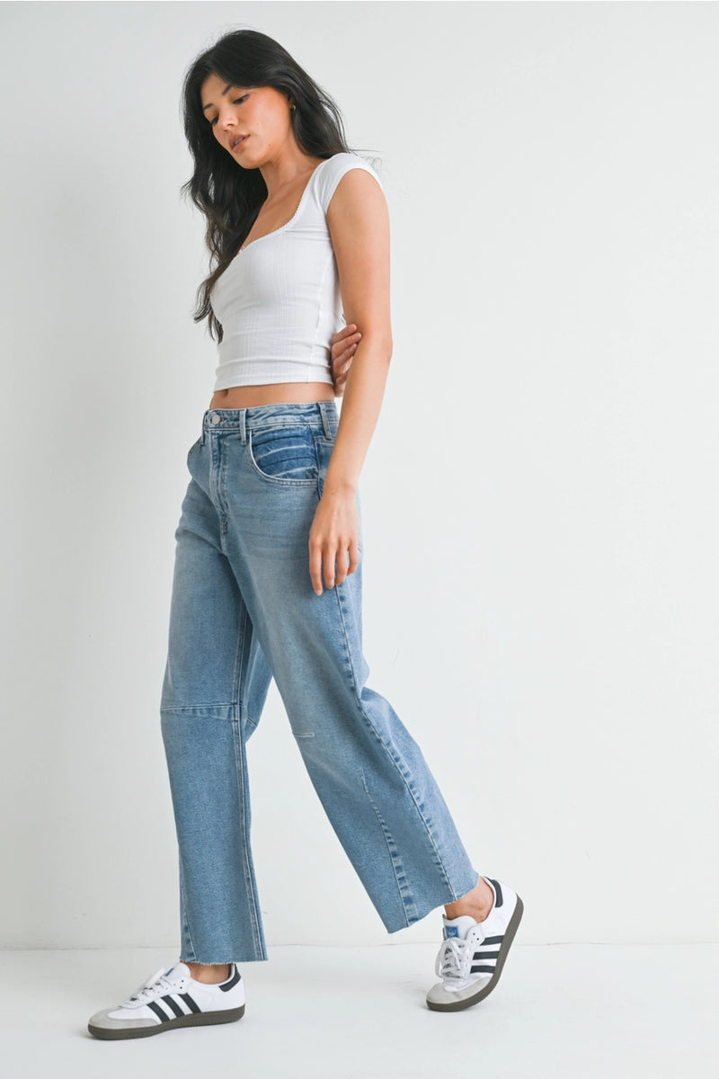 Seamed Barrel Jeans