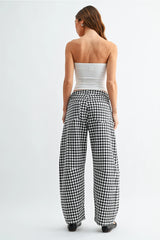 JBD Checkered Barrel Jeans