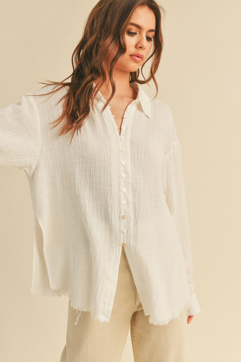 At Ease Buttondown Top