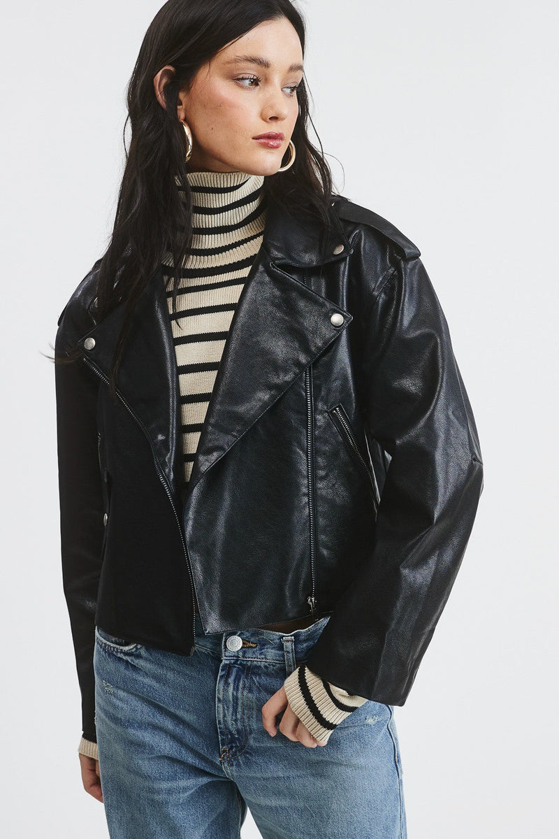 Street Style Faux Leather Jacket