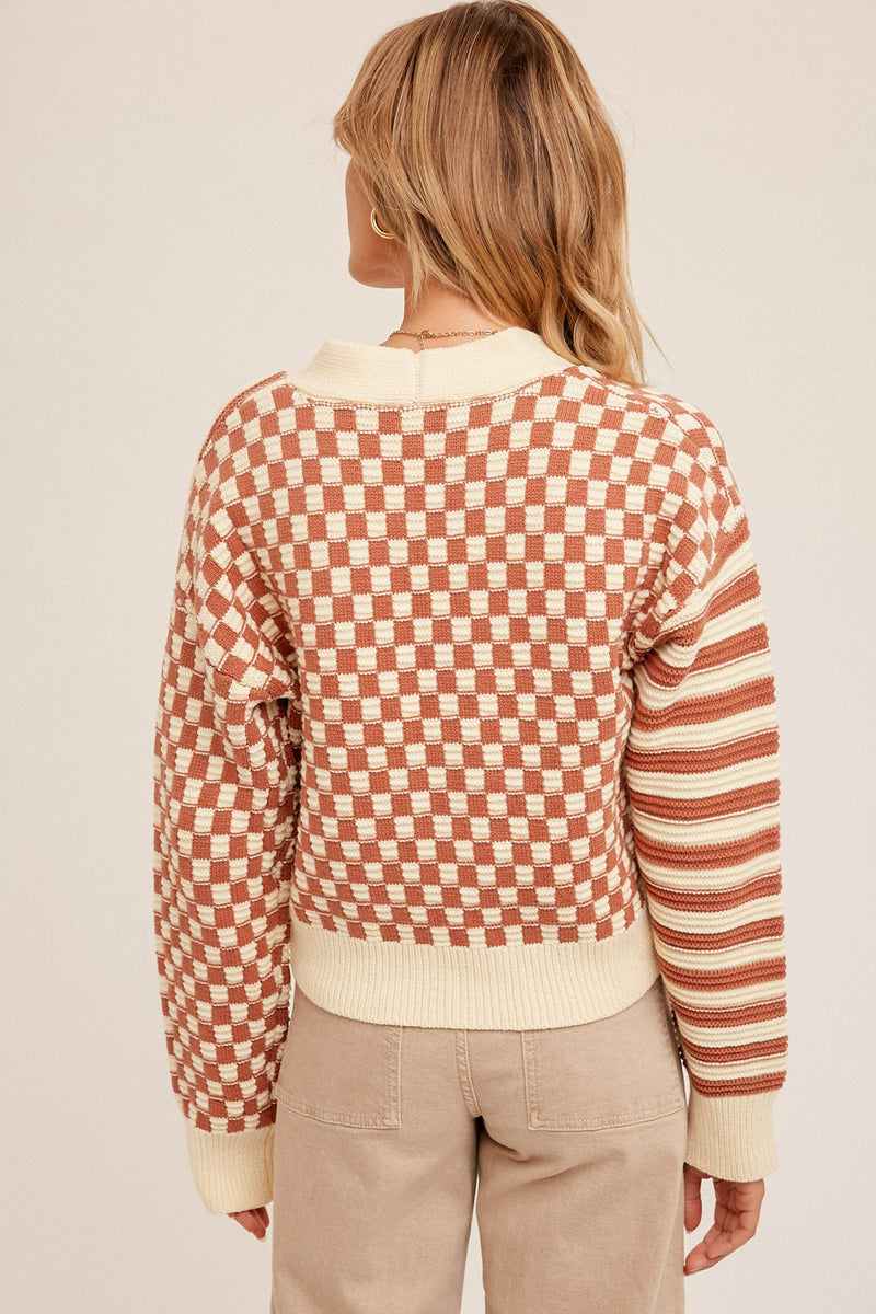 Checked Out Cardigan