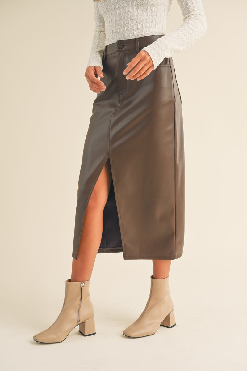 Brinley Faux Leather Skirt