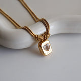Double Chain Heart Pendant Necklace