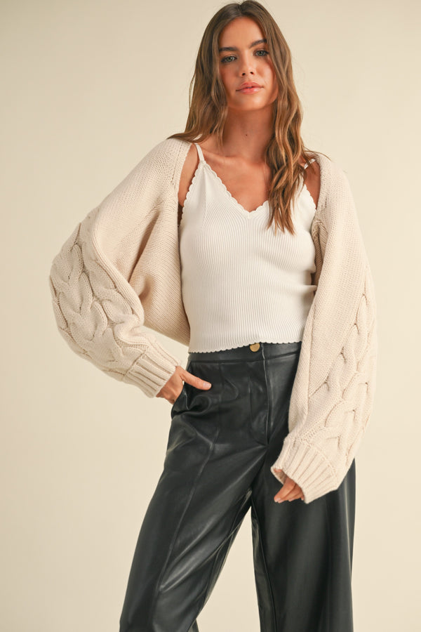 Cable Knit Shrug