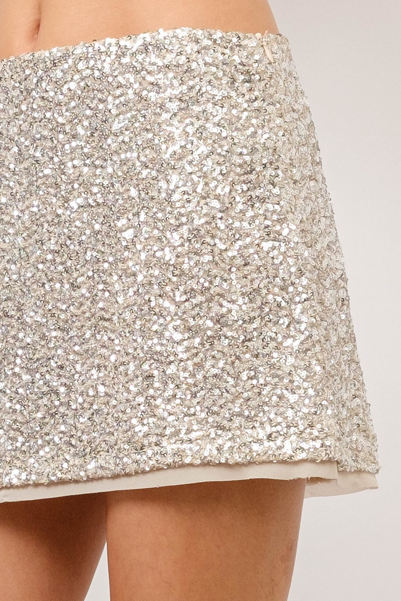 Champagne Problems Sequin Skirt