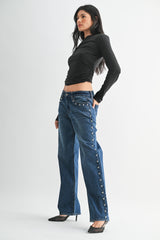 JBD Low Rise Studded Jeans