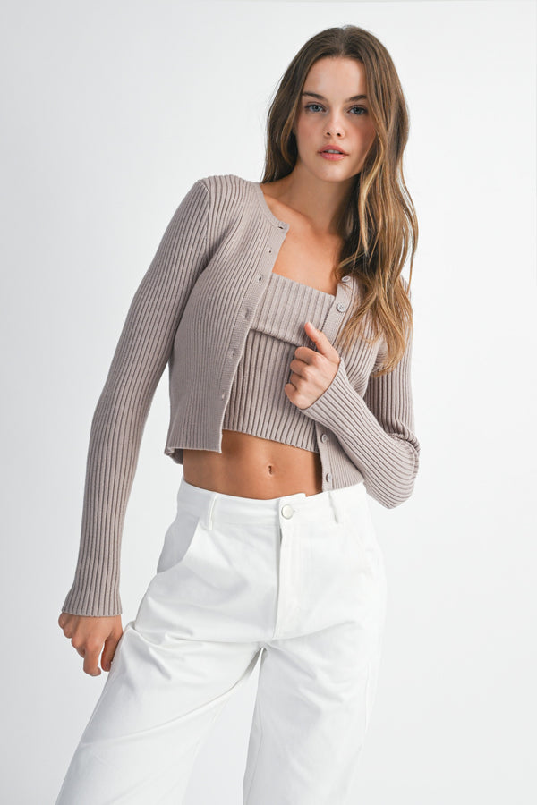 Reese Cardigan and Tube Top Set