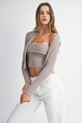 Reese Cardigan and Tube Top Set