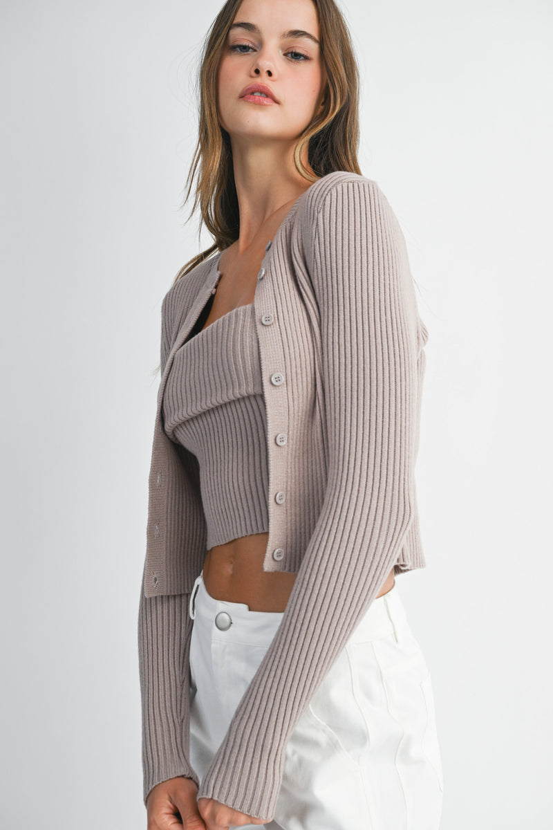 Reese Cardigan and Tube Top Set