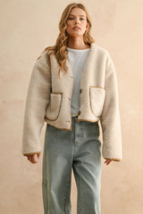 Suede and Sherpa Reversible Jacket