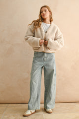 Suede and Sherpa Reversible Jacket