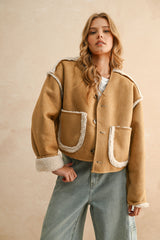 Suede and Sherpa Reversible Jacket