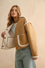 Suede and Sherpa Reversible Jacket