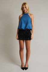 Low Rise Sequin Mini Skirt