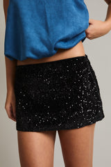 Low Rise Sequin Mini Skirt
