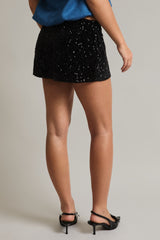 Low Rise Sequin Mini Skirt