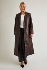 Claudia Faux Leather Coat