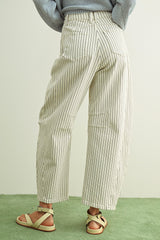 Striped Barrel Jean