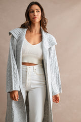 Cable Knit Long Cardigan