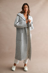 Cable Knit Long Cardigan