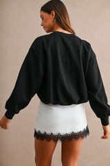 Bubble Hem Crewneck