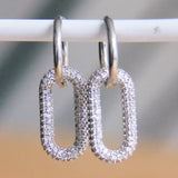 Oval Diamond Drop Earring