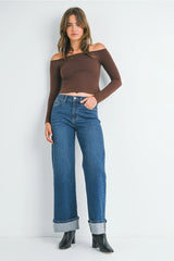 Cuffed Palazzo Jeans