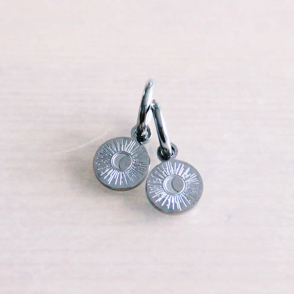 Moon and Sun Huggie Earrings