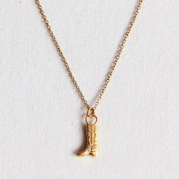 Dainty Cowboy Boot Necklace