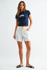 Tie Waist Long Shorts