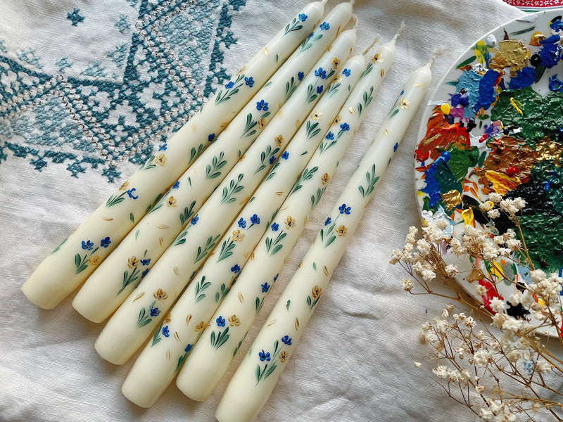 Hand Painted Candle Sticks - Set of 2