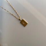 Make A Wish Square Pendant Necklace
