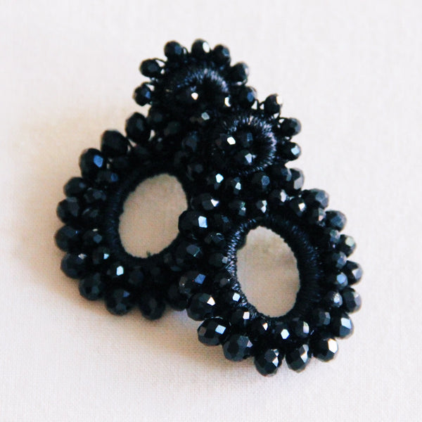 Black Beaded Earrings