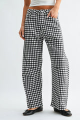 JBD Checkered Barrel Jeans