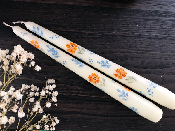 Hand Painted Candle Sticks - Set of 2