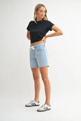 Tie Waist Long Shorts