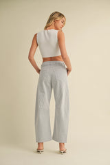 JBD Striped Barrel Jeans