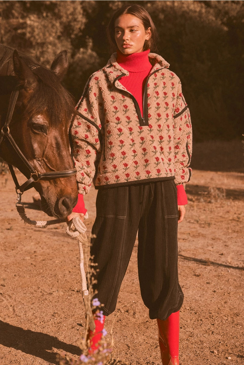 Rosie Quarter Zip Sherpa