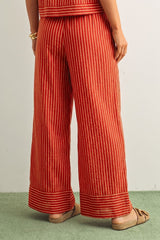 Gemma Pants in Red/Beige