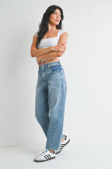 Seamed Barrel Jeans