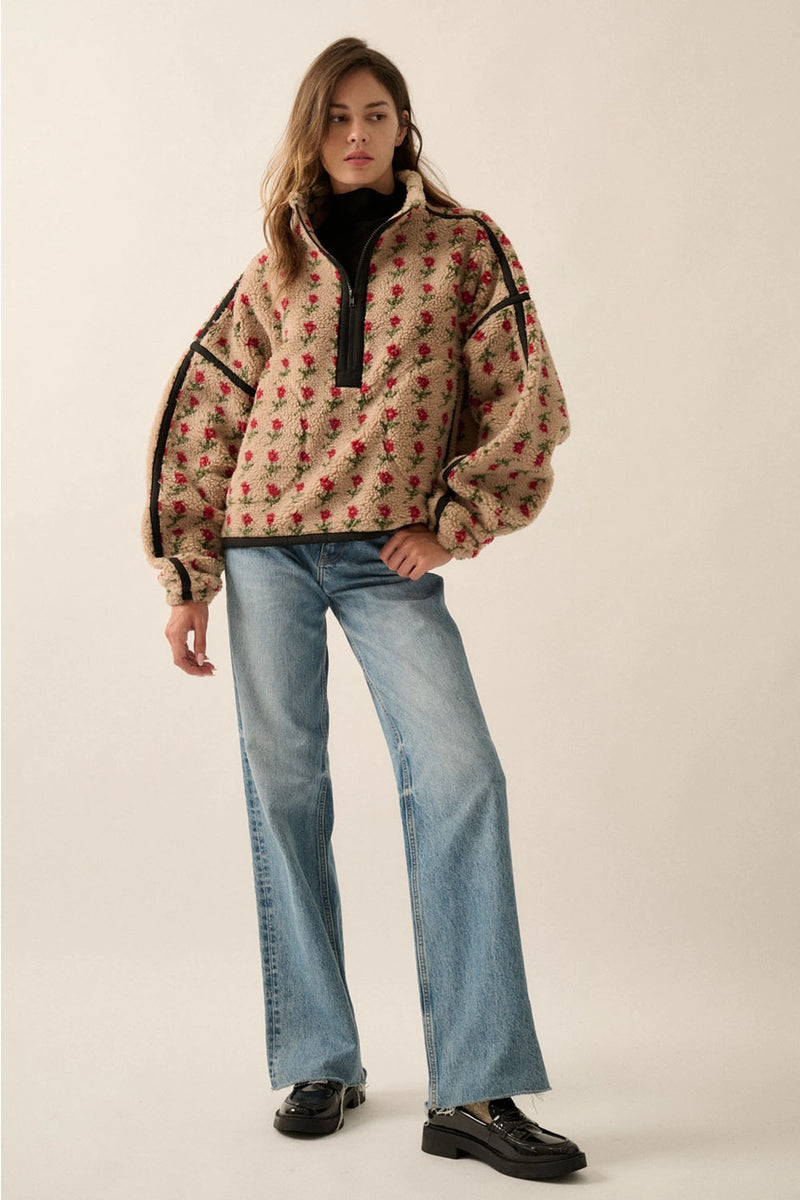 Rosie Quarter Zip Sherpa