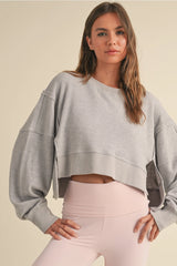 Long Sleeve Waffle Knit Top