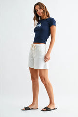 Tie Waist Long Shorts