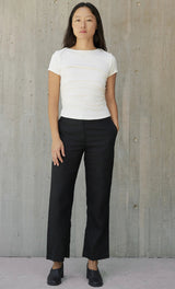 Boat Neck Ruched Top