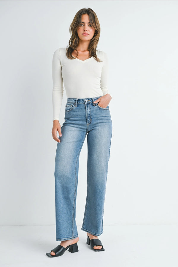 High Rise Straight Jeans